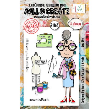 AALL & CREATE Szilikonbélyegző A7 - Sew Dee - Stamp Set (1 db)