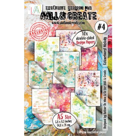 AALL & CREATE Design Paper Kreatív karton Colourburst Melody A5 10 lap