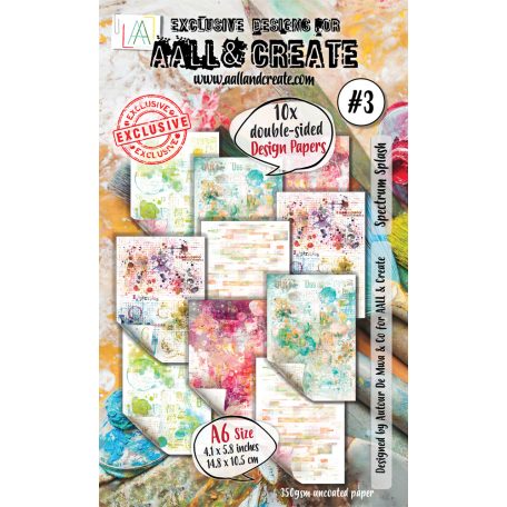 AALL & CREATE Design Paper Kreatív karton Spectrum Splash A6 10 lap