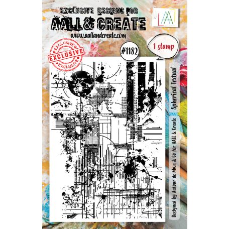 AALL & CREATE Szilikonbélyegző A7 - Spherical Textual - Stamp Set (1 db)