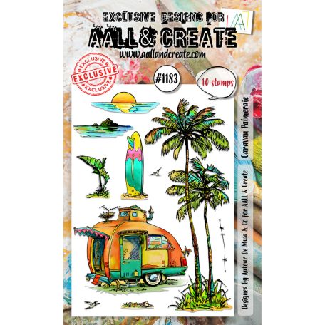 AALL & CREATE Szilikonbélyegző A6 - Caravan Palmeraie - Stamp Set (1 db)