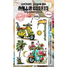   AALL & CREATE Szilikonbélyegző A6 - Beach Bikers - Stamp Set (1 db)