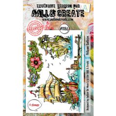   AALL & CREATE Szilikonbélyegző A6 - Pelican Galleon - Stamp Set (1 db)