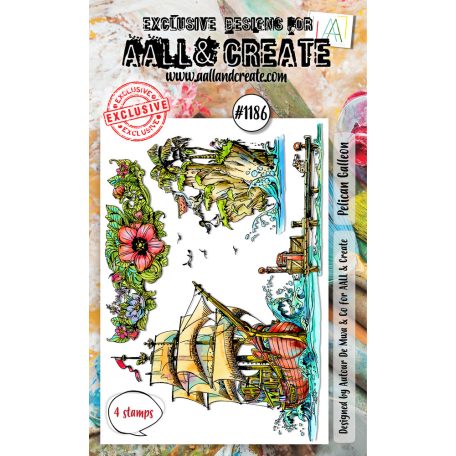 AALL & CREATE Szilikonbélyegző A6 - Pelican Galleon - Stamp Set (1 db)