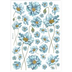   Stamperia Best Sellers Rizspapír A4 Blue flowers Rice Paper (1 ív)