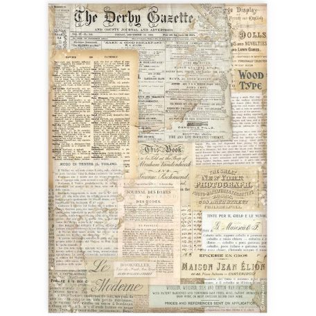 Stamperia Best Sellers Rizspapír A4 The Derby Gazette Rice Paper (1 ív)