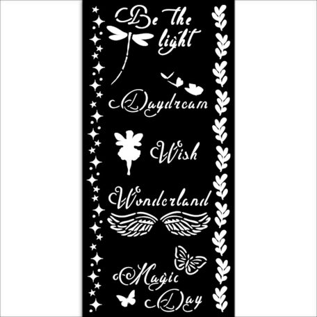 Stamperia Wonderland Vastag stencil 12x25cm Magic Day Thick Stencil  (1 db)