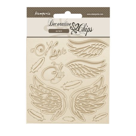 Stamperia Wonderland Chipboard 14x14 cm Wings Decorative Chips (1 ív)