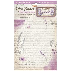   Stamperia Lavender Rizspapír készlet A6 Backgrounds Rice Paper Backgrounds (8 ív)