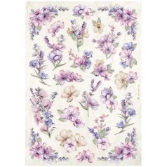   Stamperia Lavender Rizspapír A4 Flower pattern Rice Paper (1 ív)