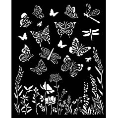   Stamperia Lavender Vastag stencil 20x25cm Butterflies Thick Stencil  (1 db)