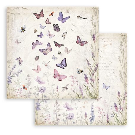 Stamperia Lavender Scrapbook papír 12" (30 cm) Butterfly Paper Sheets (1 ív)