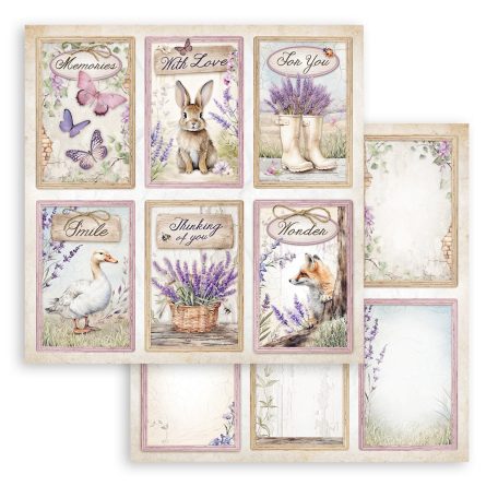 Stamperia Lavender Scrapbook papír 12" (30 cm) 6 cards Paper Sheets (1 ív)