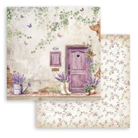 Stamperia Lavender Scrapbook papír 12" (30 cm) Door Paper Sheets (1 ív)