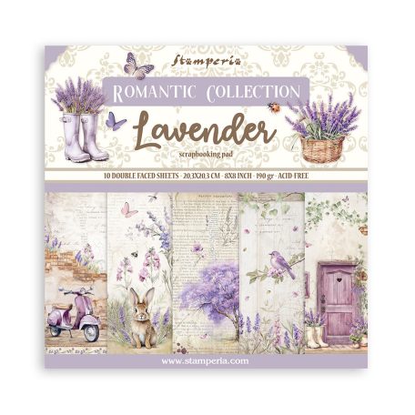 Stamperia Lavender Papírkészlet 8" (20 cm)  Paper Pack (10 ív)