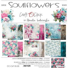   Craft O'Clock Scrapbook papírkészlet 12" (30 cm) Soulflowers Paper Collection Set (6 ív)