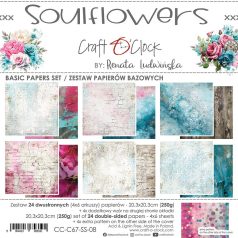   Craft O'Clock Scrapbook papírkészlet 8" (20 cm) Soulflowers Basic Paper Set (24 ív)