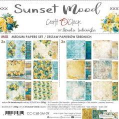   Craft O'Clock Scrapbook papírkészlet 8" (20 cm) Sunset Mood Mix Paper Set (24 ív)