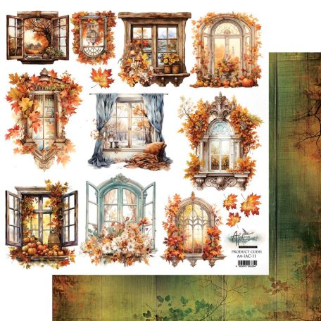 Alchemy of Art Kivágóív 12" (30 cm) - In Autumn Colors - Windows - Art Alchemy Double-sided paper (1 ív)