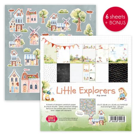 Craft & You Scrapbook papírkészlet 12" (30 cm) Little Explorers Paper Set (1 csomag)