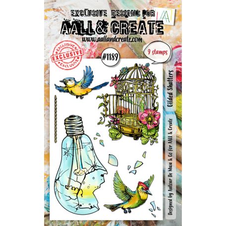 AALL & CREATE Szilikonbélyegző A6 - Gilded Shatters - Stamp Set (1 db)