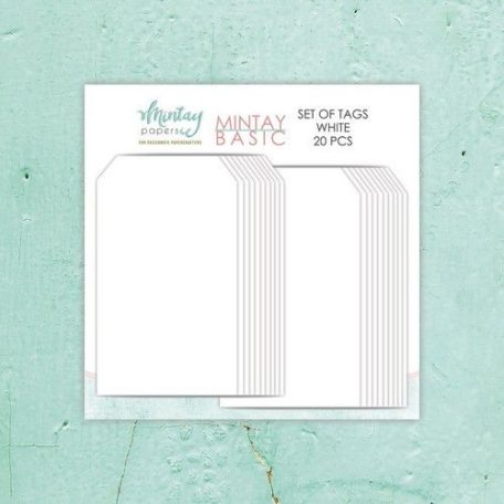 Mintay Papers Mintay Basic Címkék TAGS - white  20 db