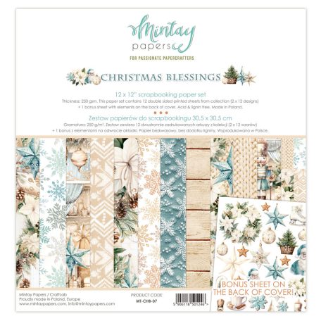 Mintay Papers Christmas Blessings Scrapbook papírkészlet  Collection Set 12" (30 cm) 12 lap