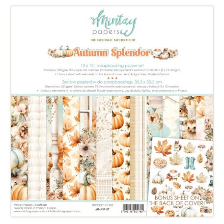 Mintay Papers Autumn Splendor Scrapbook papírkészlet  Collection Set 12" (30 cm) 12 lap