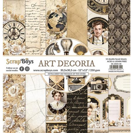 ScrapBoys Art Decoria Scrapbook papírkészlet Paper Pad 12" (30 cm) 12 lap