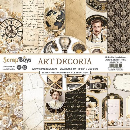 ScrapBoys Art Decoria Scrapbook papírkészlet Paper Pad 8" (20 cm) 12 lap