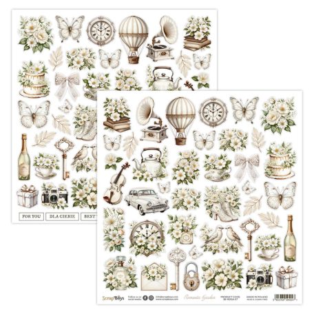 ScrapBoys Romantic Garden Kivágóív Elements to cut 12" (30 cm) 1 ív