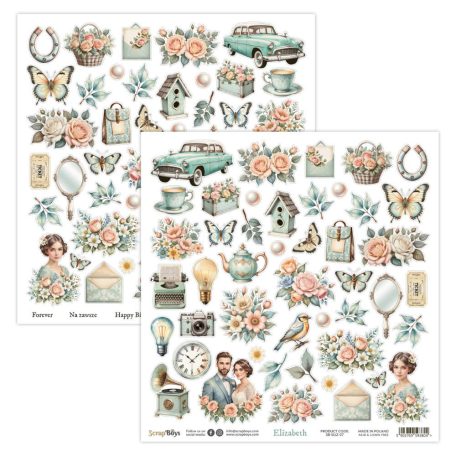 ScrapBoys Elizabeth Kivágóív Elements to cut 12" (30 cm) 1 ív