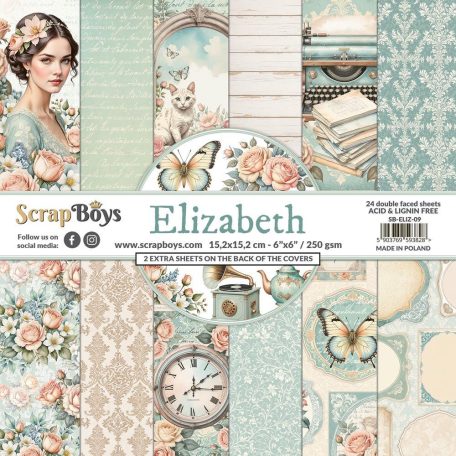 ScrapBoys Elizabeth Scrapbook papírkészlet Paper Pad 6" (15 cm) 24 lap