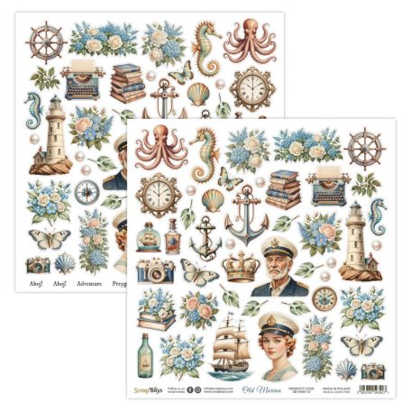 ScrapBoys Old Marina Kivágóív Elements to cut 12" (30 cm) 1 ív