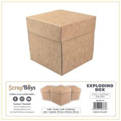 ScrapBoys Exploding Box Robbanó doboz Kraft 10x10 cm 3 db