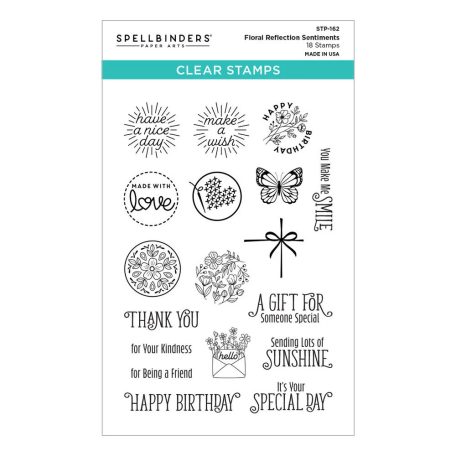 Spellbinders Szilikonbélyegző Floral Reflection Sentiments Clear Stamps (1 csomag)