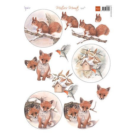 Marianne Design Kivágóív A4 - Mattie's Mooiste - 3D Squirrel - Cutting Sheet (1 ív)