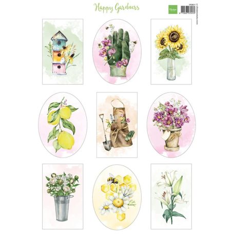 Marianne Design Kivágóív A4 - Happy Gardners - Cutting Sheet (1 ív)