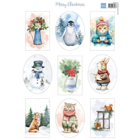 Marianne Design Kivágóív A4 - Merry Christmas - Cutting Sheet (1 ív)