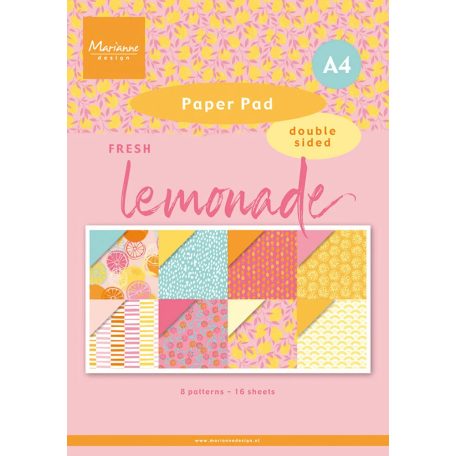 Marianne Design Pretty Papers Bloc Papírkészlet Fresh Lemonade - A4 A4 16 ív