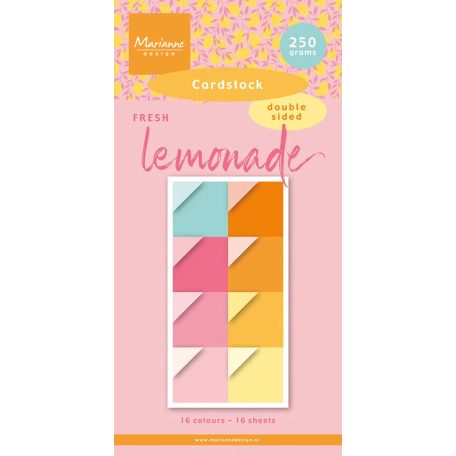 Marianne Design Pretty Papers Bloc Papírkészlet Fresh Lemonade - Cardstock 15x30cm 16 ív