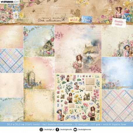 Studio Light Double-sided scrapbooking Wild & Free Papírkészlet JMA Design Paper Pad 12 lap