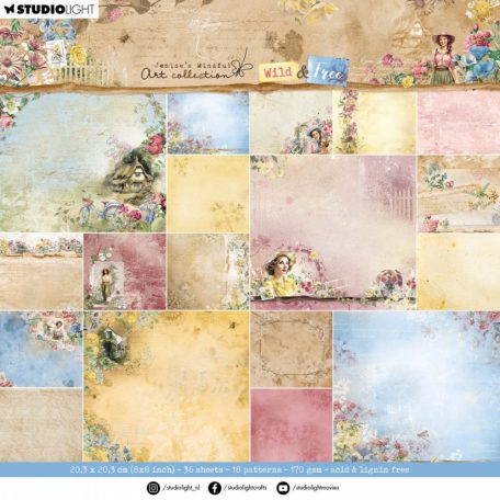 Studio Light Background designs Wild & Free Papírkészlet JMA Design Paper Pad 36 lap