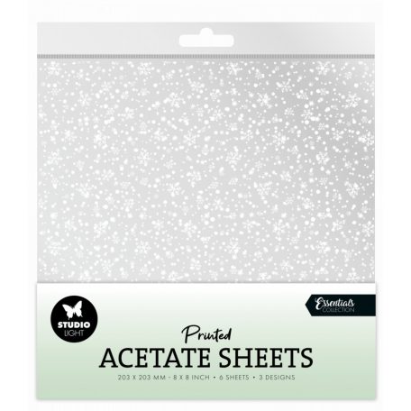 Studio Light Snowflakes Essentials Papírkészlet SL Acetate sheet 8" (20 cm) 6 lap