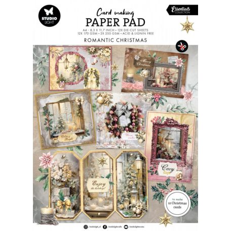 Studio Light Romantic Christmas Essentials Papírkészlet SL Card making pad A4 14 lap