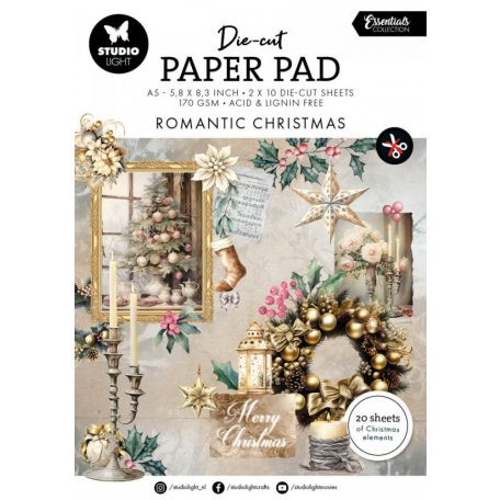 Studio Light Romantic Christmas Essentials Papírkészlet SL Design Paper Pad A5 20 lap