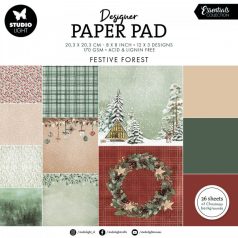   Studio Light Festive Forest Essentials Papírkészlet SL Design Paper Pad 8" (20 cm) 36 lap