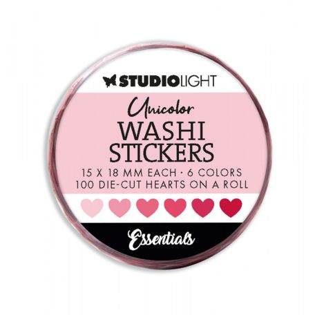 Studio Light Pinks Essentials Dekortapasz szív SL Washi Die-cut Stickers 1 csomag