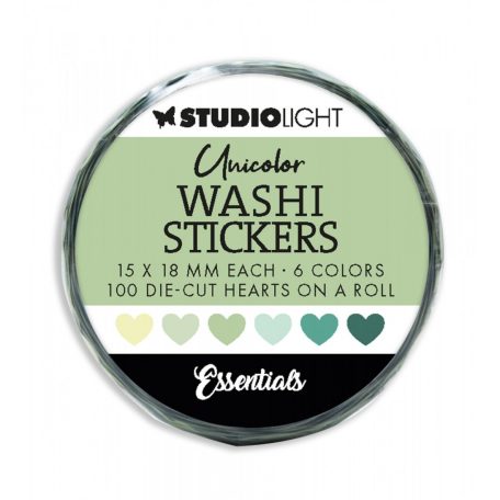 Studio Light Greens Essentials Dekortapasz szív SL Washi Die-cut Stickers 1 csomag