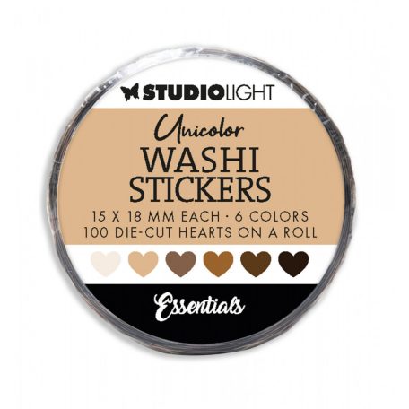 Studio Light Browns Essentials Dekortapasz szív SL Washi Die-cut Stickers 1 csomag